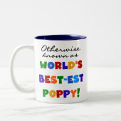 さもなければ知られていたベスト米国東部標準時刻ケシのTシャツおよびギフト ツートーンマグカップ (左)