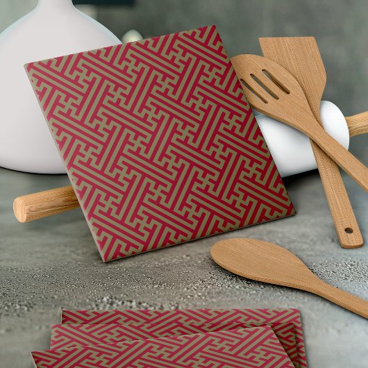 さやがた柄日本のブルゴーニュ金ゴールド タイル