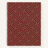 さやがた柄日本のブルゴーニュ金ゴールド ノートブック (正面)