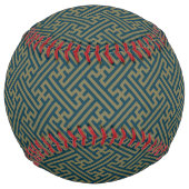 さやがた柄日本の、金ゴールド、ネイビーブルー ソフトボール (裏面)