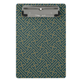 さやがた柄日本の、金ゴールド、ネイビーブルー ミニクリップボード