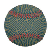 さやがた柄日本の、金ゴールド、ネイビーブルー 野球ボール (正面)