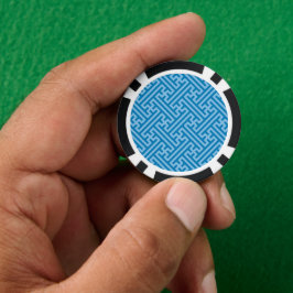 さやがた模様日本の、青、赤ちゃん青 ポーカーチップ
