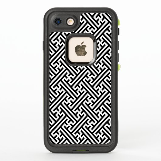 さやがた模様、和風、モノクロ LifeProof iPhoneケース (裏面)