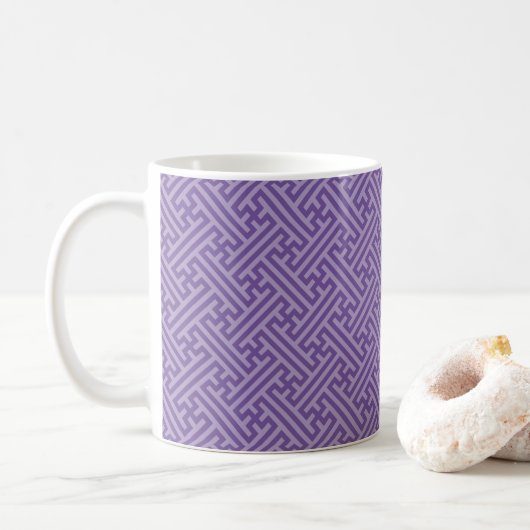 さやがた模様、和風、紫とピンク コーヒーマグカップ (ドーナツ)
