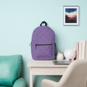 さやがた模様、和風、紫とピンク プリントバックパック
