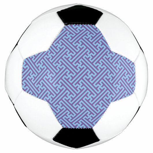 さやがた模様、和風、紫と青 サッカーボール (正面)