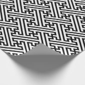 さやがはっきりしたた日本伝統的柄の黒線 ラッピングペーパー (角)