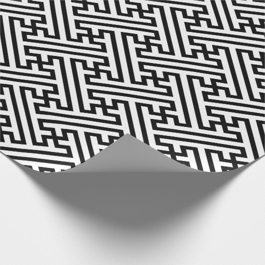 さやがはっきりしたた日本伝統的柄の黒線 ラッピングペーパー (角)