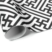 さやがはっきりしたた日本伝統的柄の黒線 ラッピングペーパー (ロールコーナー)