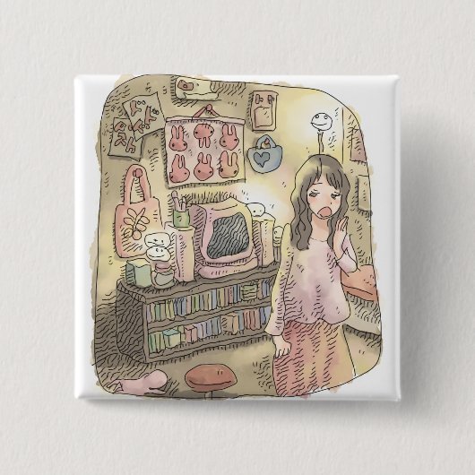 さやにやじ 缶バッジ (正面)
