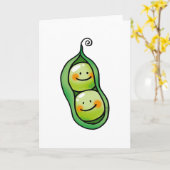 さやに豆2本 カード (黄色い花)