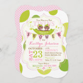 さやの中の豆アフリカの双子のベビーシャワー招待状 招待状 (正面/裏面)