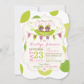 さやの中の豆アフリカの双子のベビーシャワー招待状 招待状 (正面)