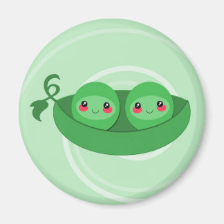 さやの中の2つのえんどう豆 - マグネット