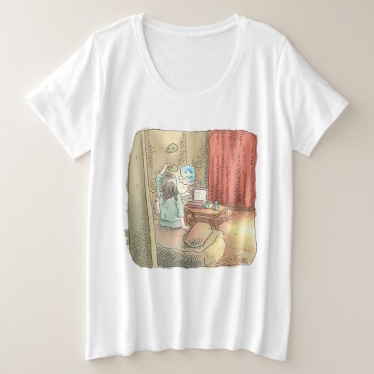 さやむさじ プラスサイズTシャツ (デザイン正面)