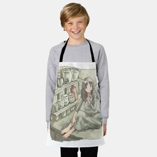 さややくじ エプロン (着用した状態)