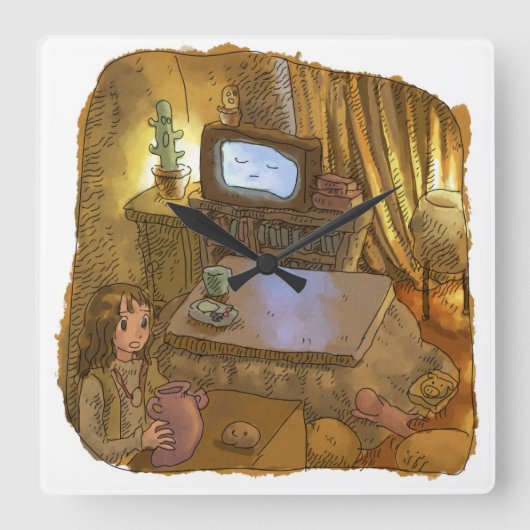 さややむじ スクエア壁時計 (正面)