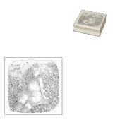 さやれむじ 秋の落ち葉の上に座る女性 ラバースタンプ (押印)