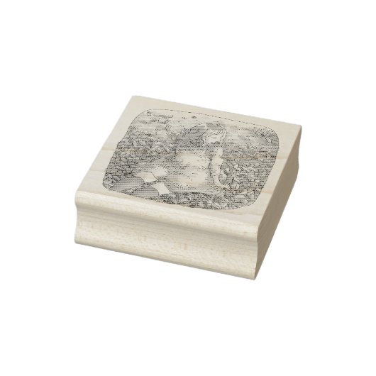 さやれむじ 秋の落ち葉の上に座る女性 ラバースタンプ (スタンプ)