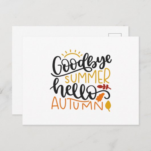 さようならの夏のこんにちはの秋 ポストカード (正面/裏面)