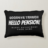 さようならの緊張ハロー年おもしろい金退職 アクセントクッション (正面)