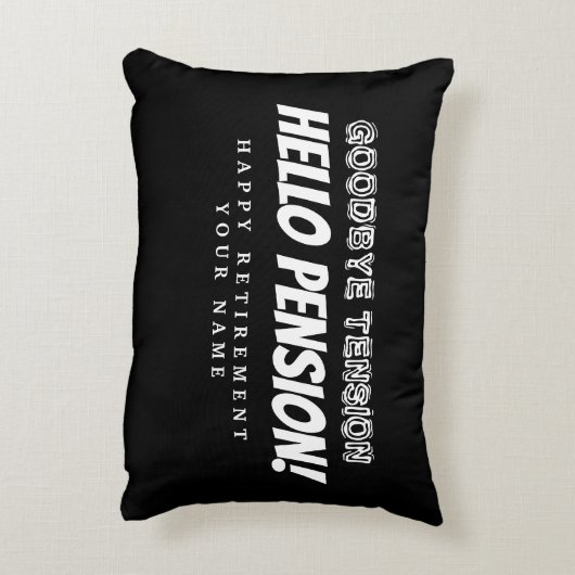 さようならの緊張ハロー年おもしろい金退職 アクセントクッション (裏面(縦))