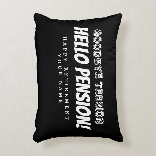 さようならの緊張ハロー年おもしろい金退職 アクセントクッション (正面(垂直))