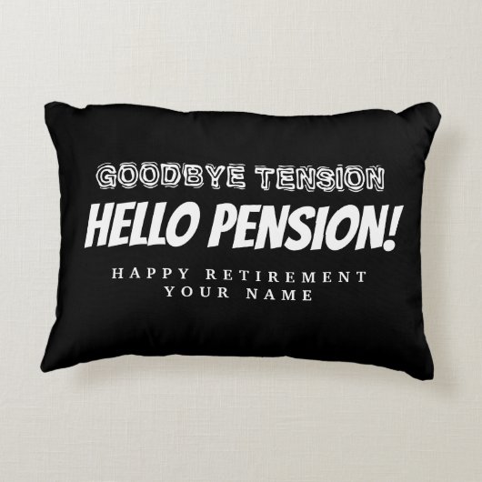 さようならの緊張ハロー年おもしろい金退職 アクセントクッション (裏面)