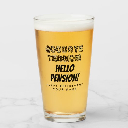 さようならの緊張ハロー年おもしろい金退職 タンブラーグラス (ドリンク正面)