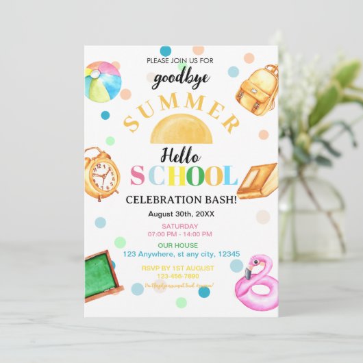 さようならサマーハロースクール新学期パーティー 招待状 (スタンド正面)