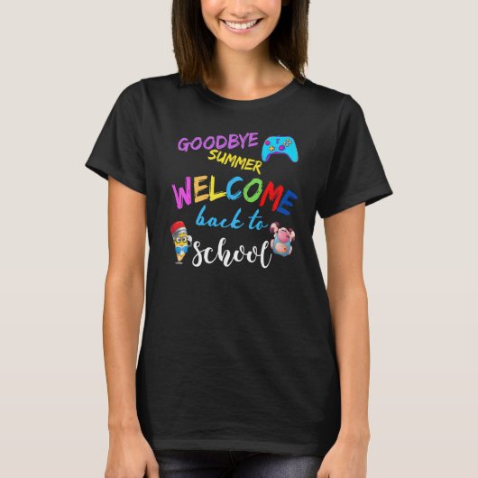 さようならサマー新学期おもしろい Tシャツ (正面)