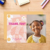 さようならシングルディジットの女の子の誕生日写真 サンキューカード