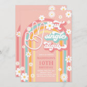 さようならシングルディジット ボヘミアンレインボー 10歳の誕生日 招待状 (正面/裏面)