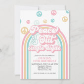 さようならシングルディジット レトロ 10歳の誕生日 招待状 (正面)