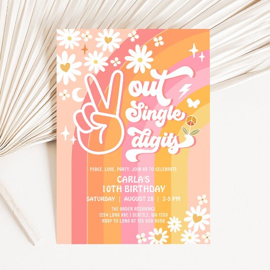 さようならシングルディジット 10歳のグ루ーヴィーな誕生日 招待状