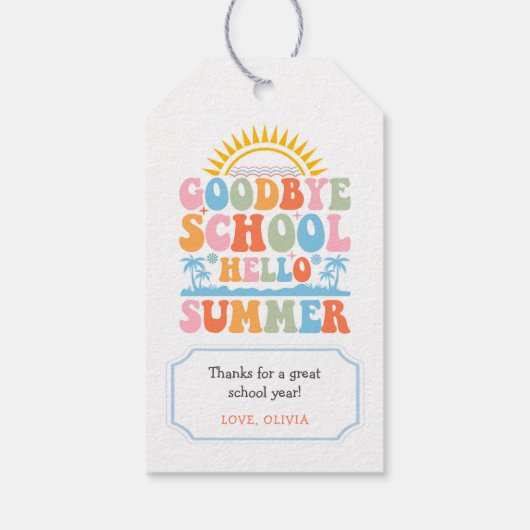 さようならスクールハローサマーエンド・オブ・イヤーのギフトラベル ギフトタグ (裏面)
