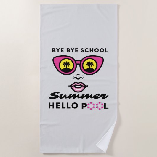 さようならスクールハローサマープール ビーチタオル (正面)