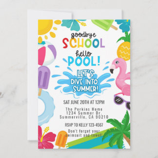 さようならスクールハロープールサマー招待状 招待状