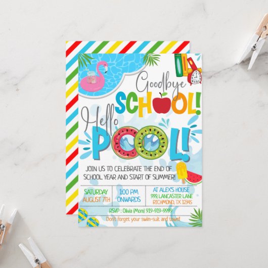 さようならスクールハロープールスクールエンドパーティー 招待状 (正面/裏面インサイチュ)