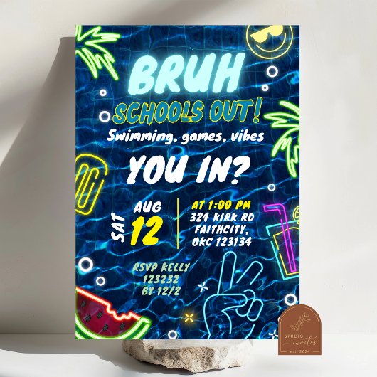 さようならスクールプールパーティースプラッシュサマー 招待状