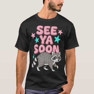 さようならタヌキ おもしろタヌキ レトロスター Tシャツ