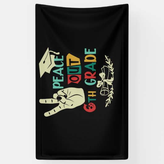 さようならピースアウト6年生6年生 横断幕 (縦)