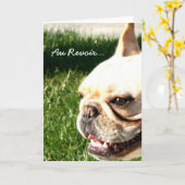 さようならフレンチ・ブルドッグの挨拶状 カード (黄色い花)