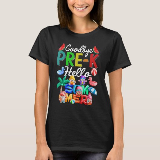 さようならプレKハローサマー格言ビーチ Tシャツ (正面)