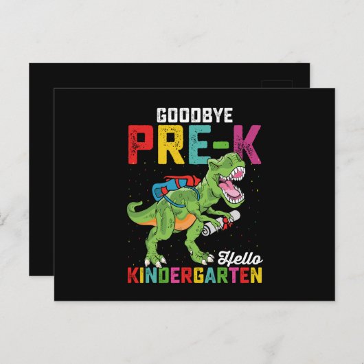 さようならプレKハロー幼稚園Tレックス学校 ポストカード (正面/裏面)