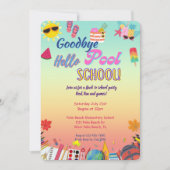 さようならプールハロースクール新学期パーティー 招待状 (正面)