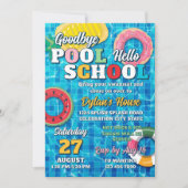 さようならプールハロースクール新学期パーティー 招待状 (正面)