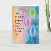 さようならボスカード、水彩温風船 カード (正面)