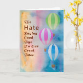 さようならボスカード、水彩温風船 カード (黄色い花)